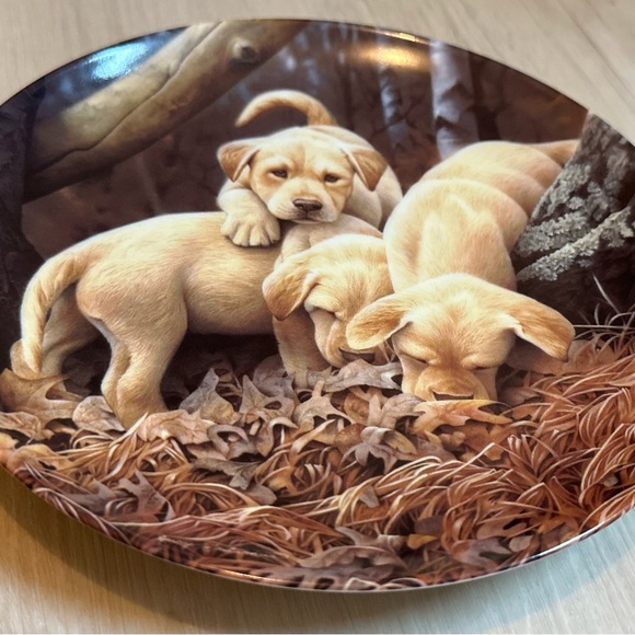 Limited Edition Bradford Exchange Collector Plate - Labrador Retriever Puppies - Picture 4 of 12